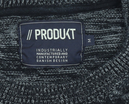 PRODUKT Men's Grey Cotton Crew Neck Knit Jumper Size M