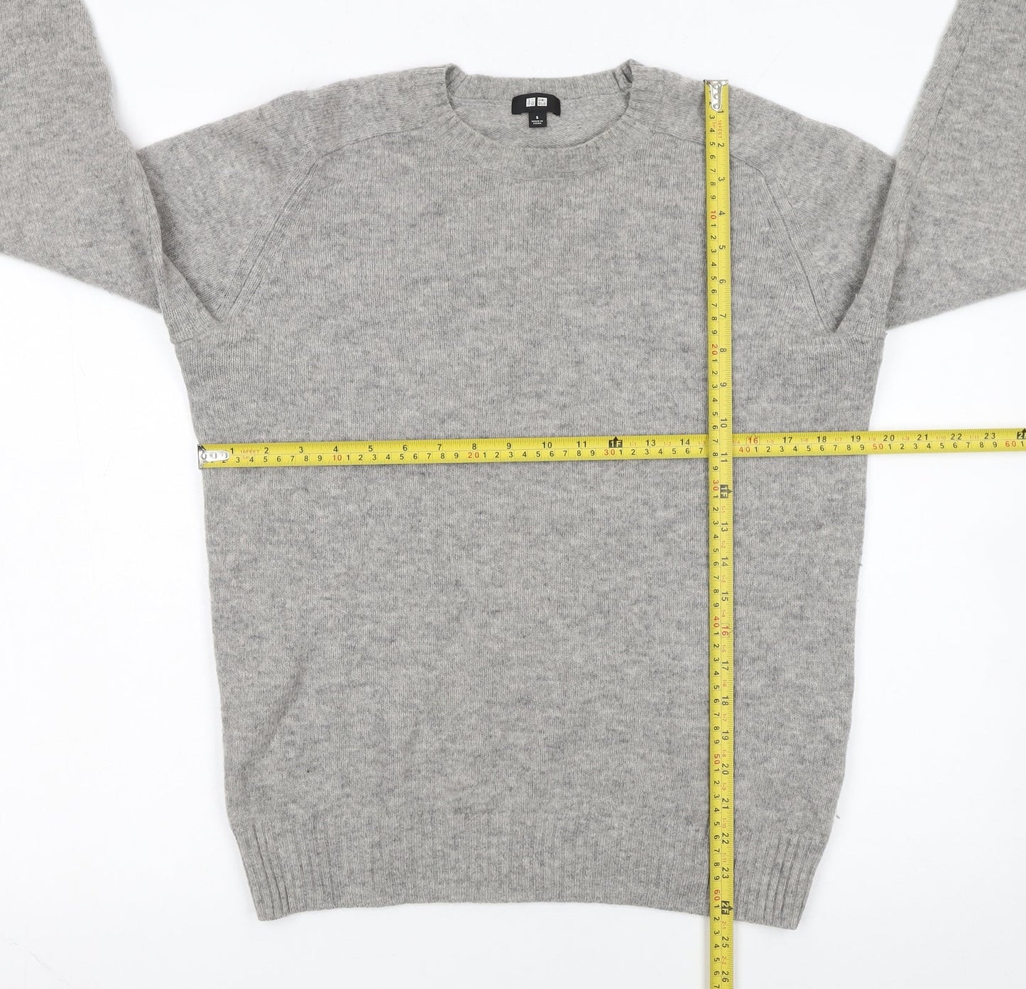 Uniqlo Women Grey Wool Crew Neck Pullover Jumper Size S