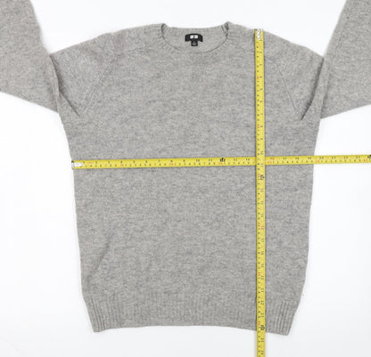 Uniqlo Women Grey Wool Crew Neck Pullover Jumper Size S