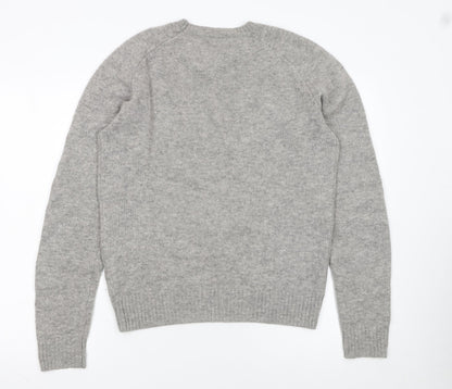Uniqlo Women Grey Wool Crew Neck Pullover Jumper Size S