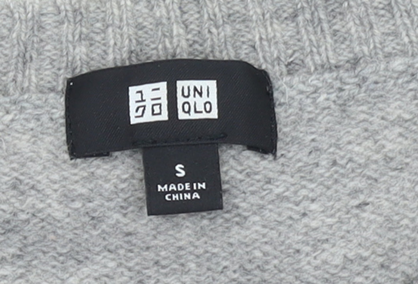 Uniqlo Women Grey Wool Crew Neck Pullover Jumper Size S