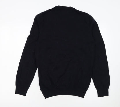 Marks and Spencer Men's Multicoloured Geometric Crew Neck Jumper S Slim Fit