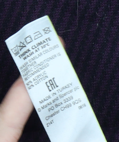 Marks and Spencer Men's Multicoloured Geometric Crew Neck Jumper S Slim Fit