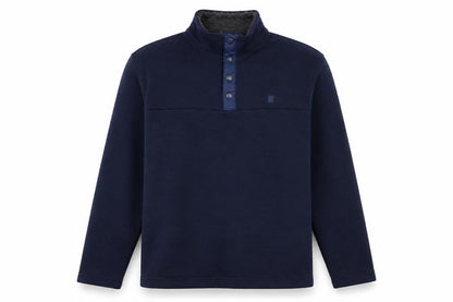 IZOD Men's Blue Fleece-Lined Henley Sweatshirt Size L