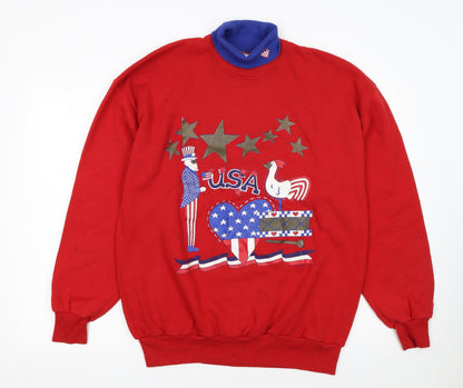 Gopher Sport Women's Red USA Patriotic Graphic Pullover Sweatshirt XL