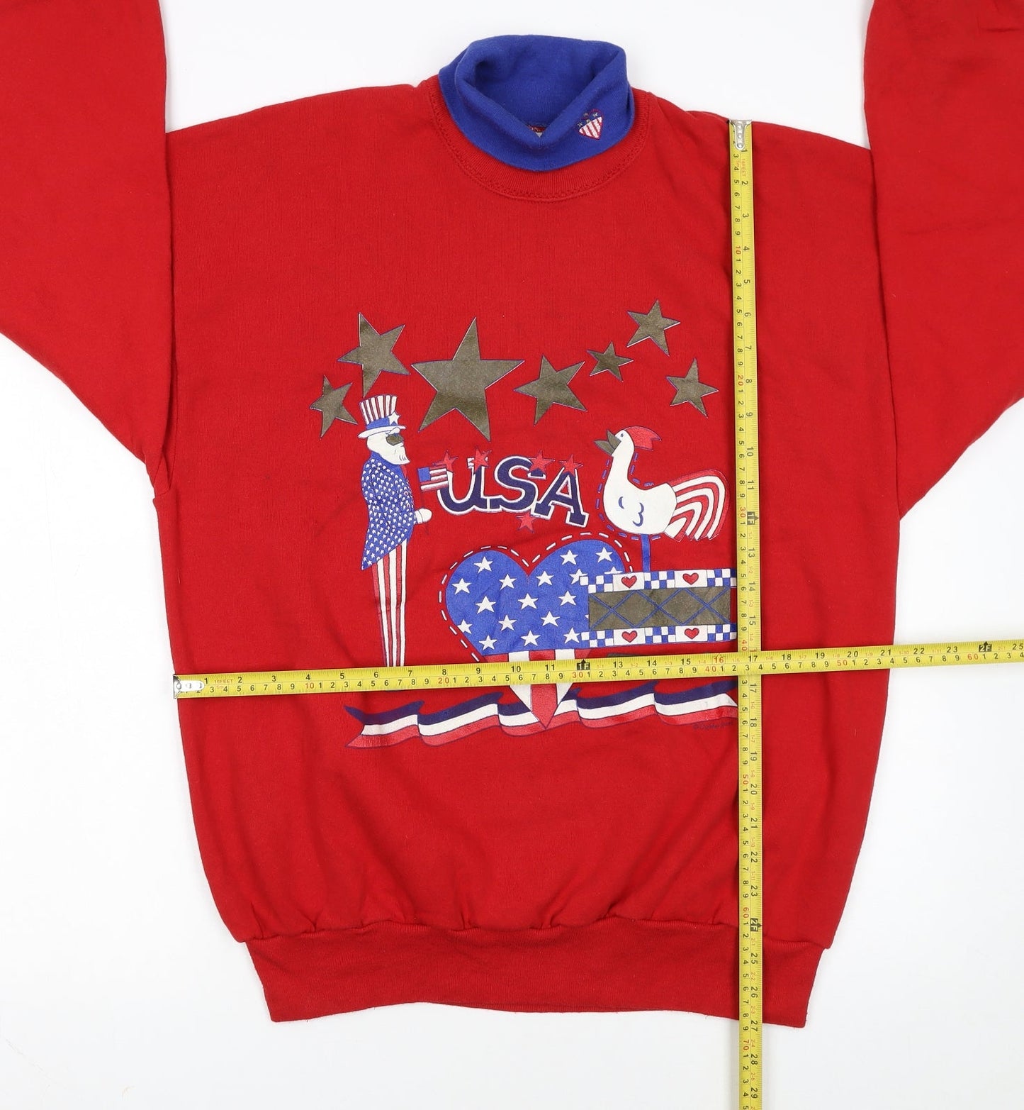Gopher Sport Women's Red USA Patriotic Graphic Pullover Sweatshirt XL