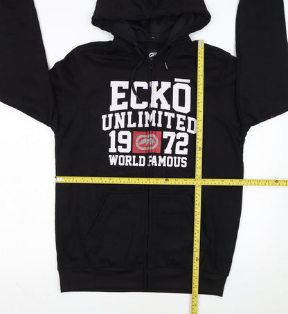 Ecko Unltd Men’s Black Full Zip Hoodie Medium Graphic Print