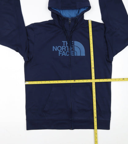 The North Face Men's Blue Full Zip Logo Hoodie Size M