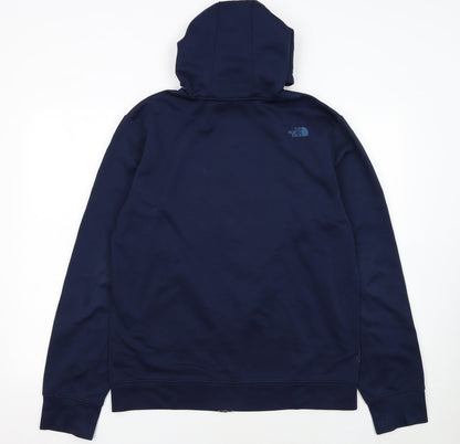 The North Face Men's Blue Full Zip Logo Hoodie Size M