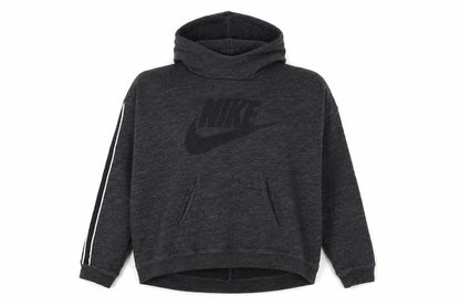 Nike Women's Black Pullover Hoodie M Cotton Logo Sportswear