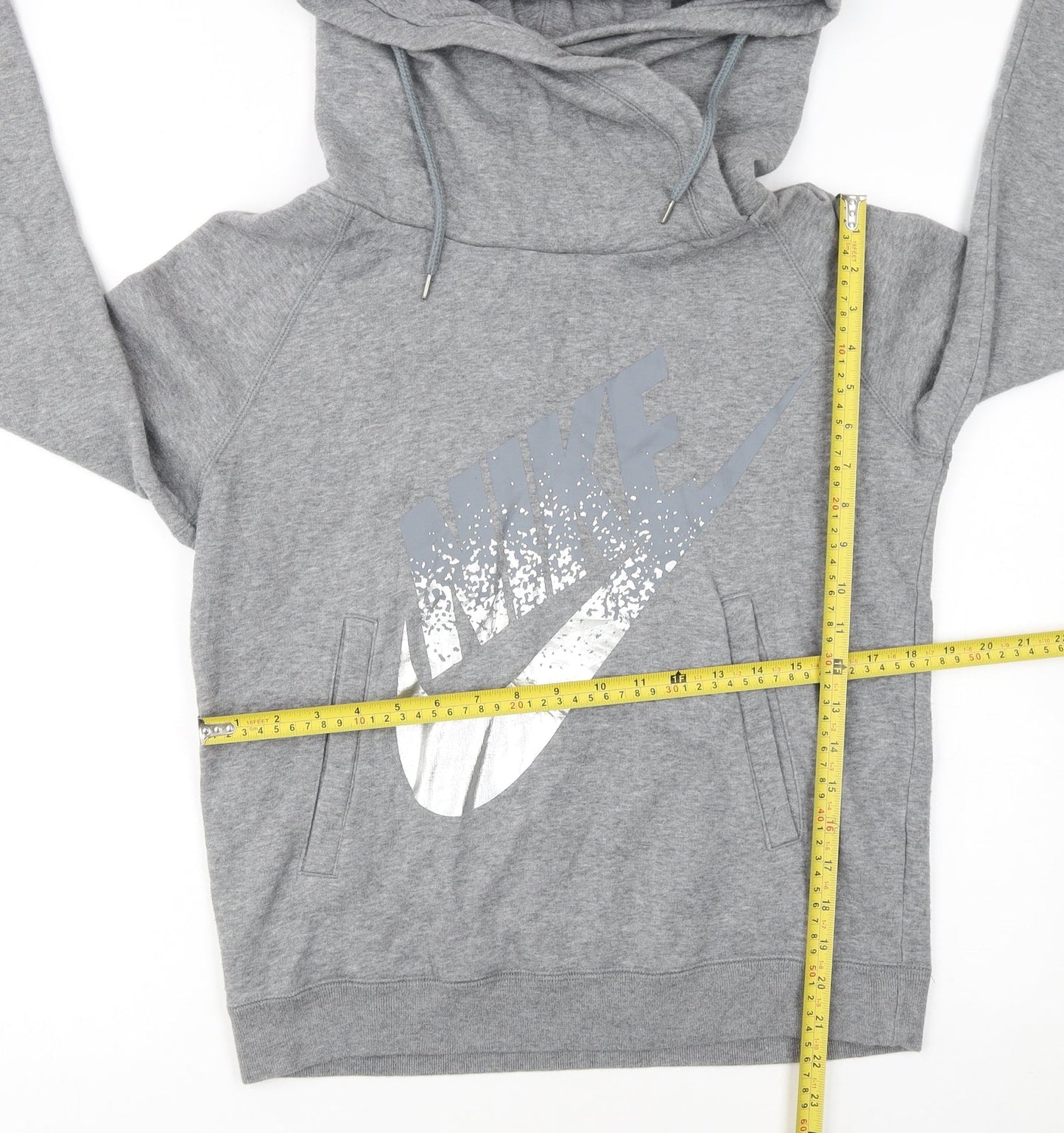 Nike Womens Grey Pullover Hoodie Medium Cotton Blend Casual