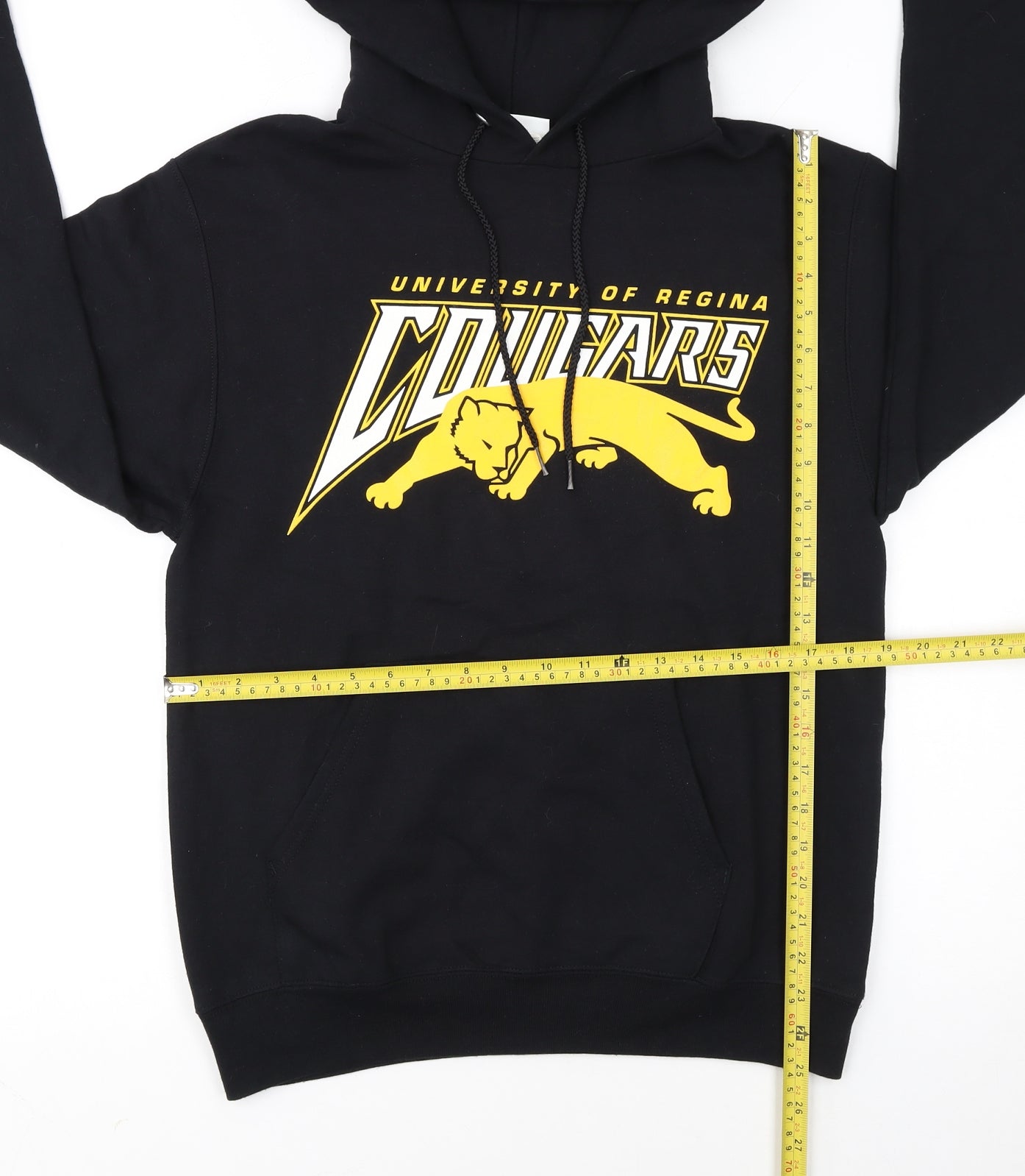 Champion Men's Black Pullover Hoodie Small University Graphic Fleece