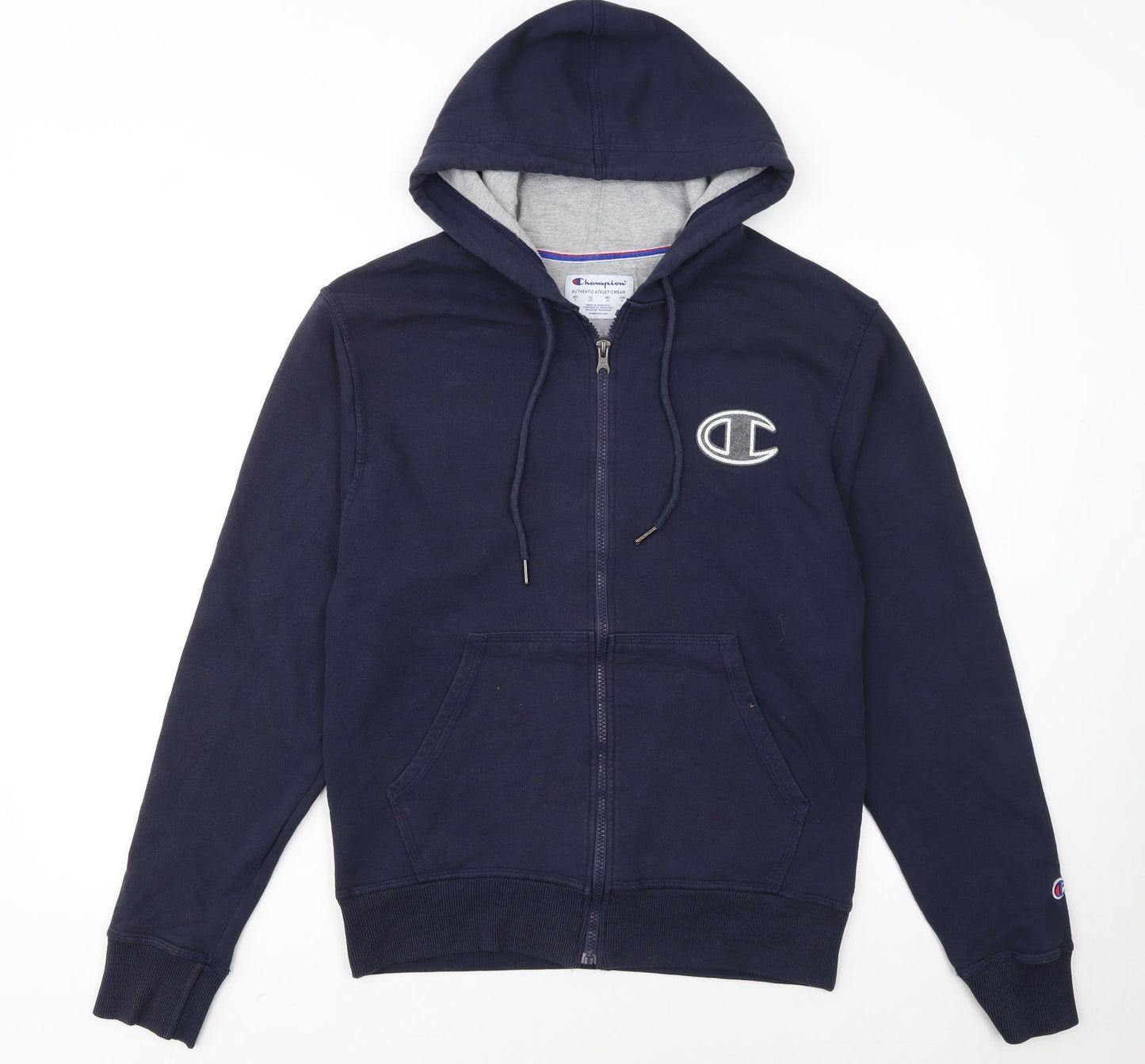 Champion Men's Blue Full Zip Hoodie S Regular Fit Athletic