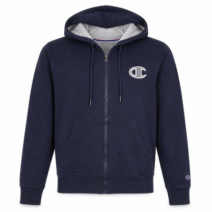 Champion Men's Blue Full Zip Hoodie S Regular Fit Athletic
