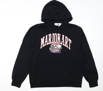 Mario Kart Mens Black XL Pullover Hoodie Graphic Cotton Blend