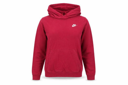 Nike Women Red Pullover Hoodie Medium Cotton Blend Casual