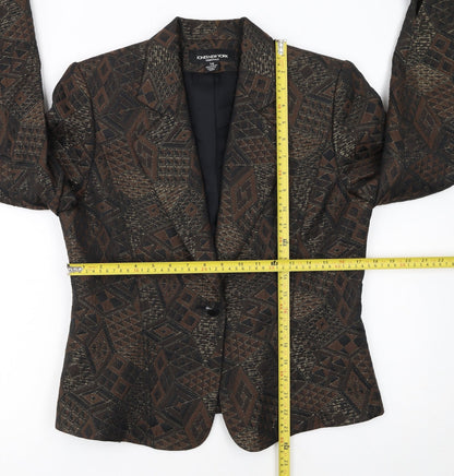 Jones New York Women's Brown Jacquard Blazer Size 12 Classic Fit