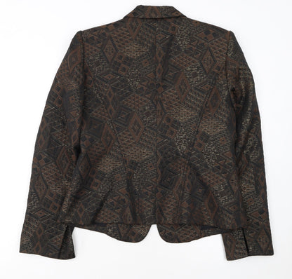 Jones New York Women's Brown Jacquard Blazer Size 12 Classic Fit