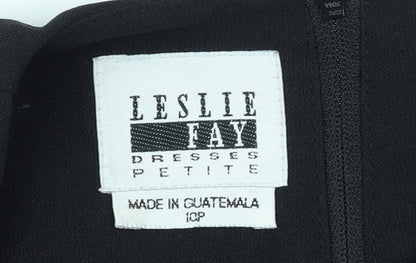 Leslie Fay Petite Women's Black Size 10 Sheath Dress
