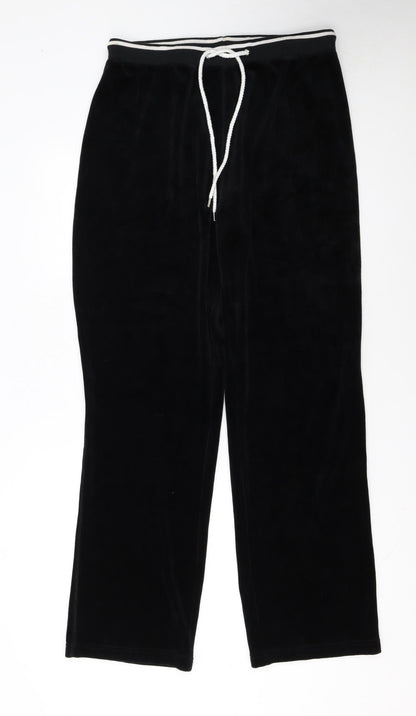 New York Laundry Women Black L Velour Jogger Trousers