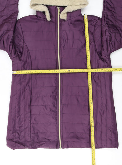 Nathalie Andersen Womens Purple Hooded Puffer Coat Size M