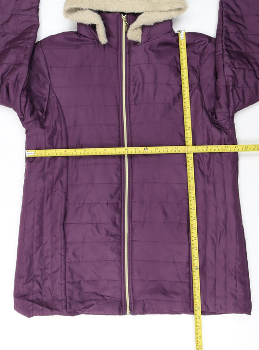 Nathalie Andersen Womens Purple Hooded Puffer Coat Size M