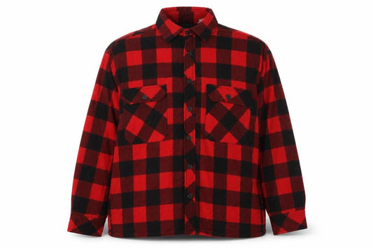 H Valentino Men's Red Check Flannel Cotton Lined Jacket Size M