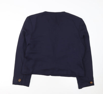 I.Q. Women's Navy Blue Suit Jacket Size 18 Classic Long Sleeve