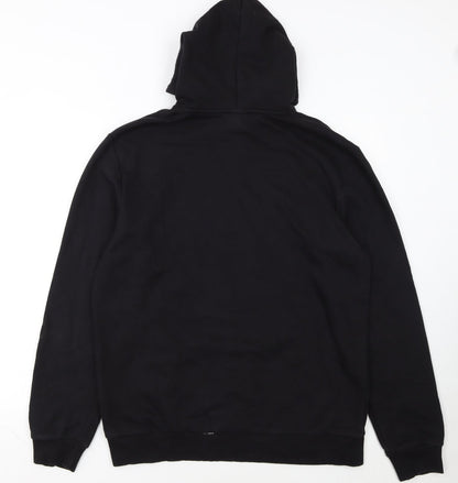 Puma Men's Black Pullover Hoodie Large Logo Sweatshirt
