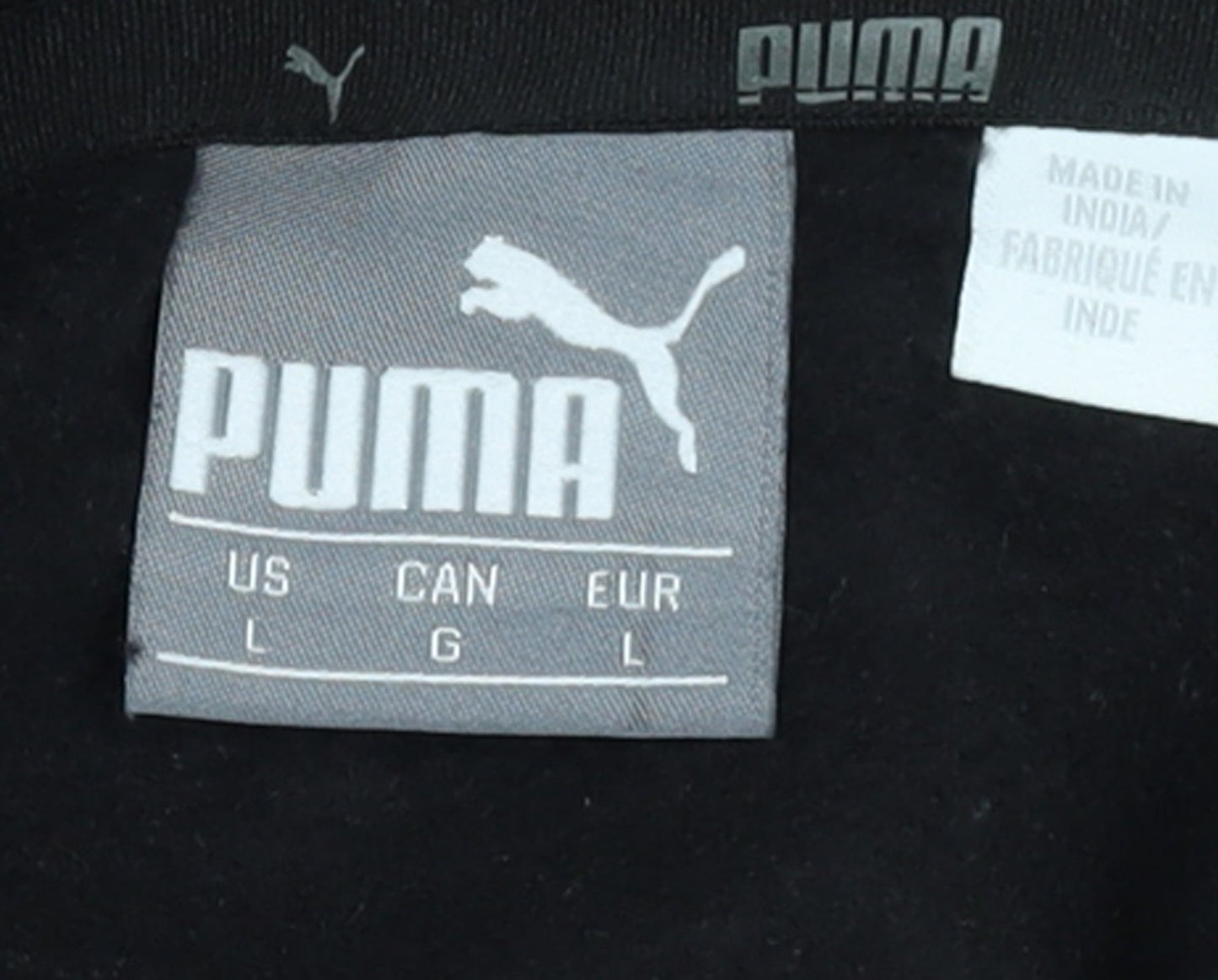 Puma Men's Black Pullover Hoodie Large Logo Sweatshirt