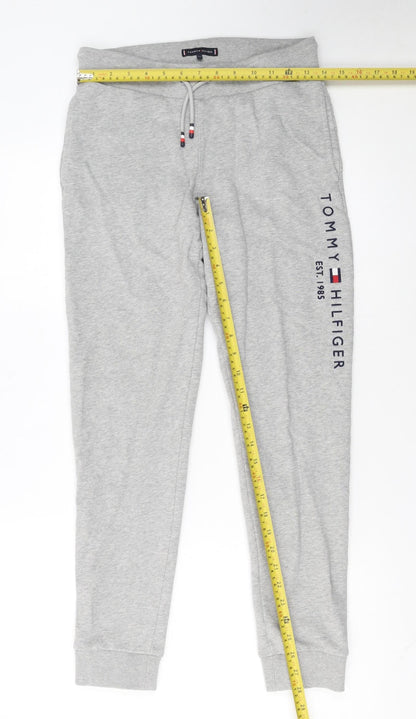 Tommy Hilfiger Boys Grey Jogger Trousers Size 164 Cotton Blend