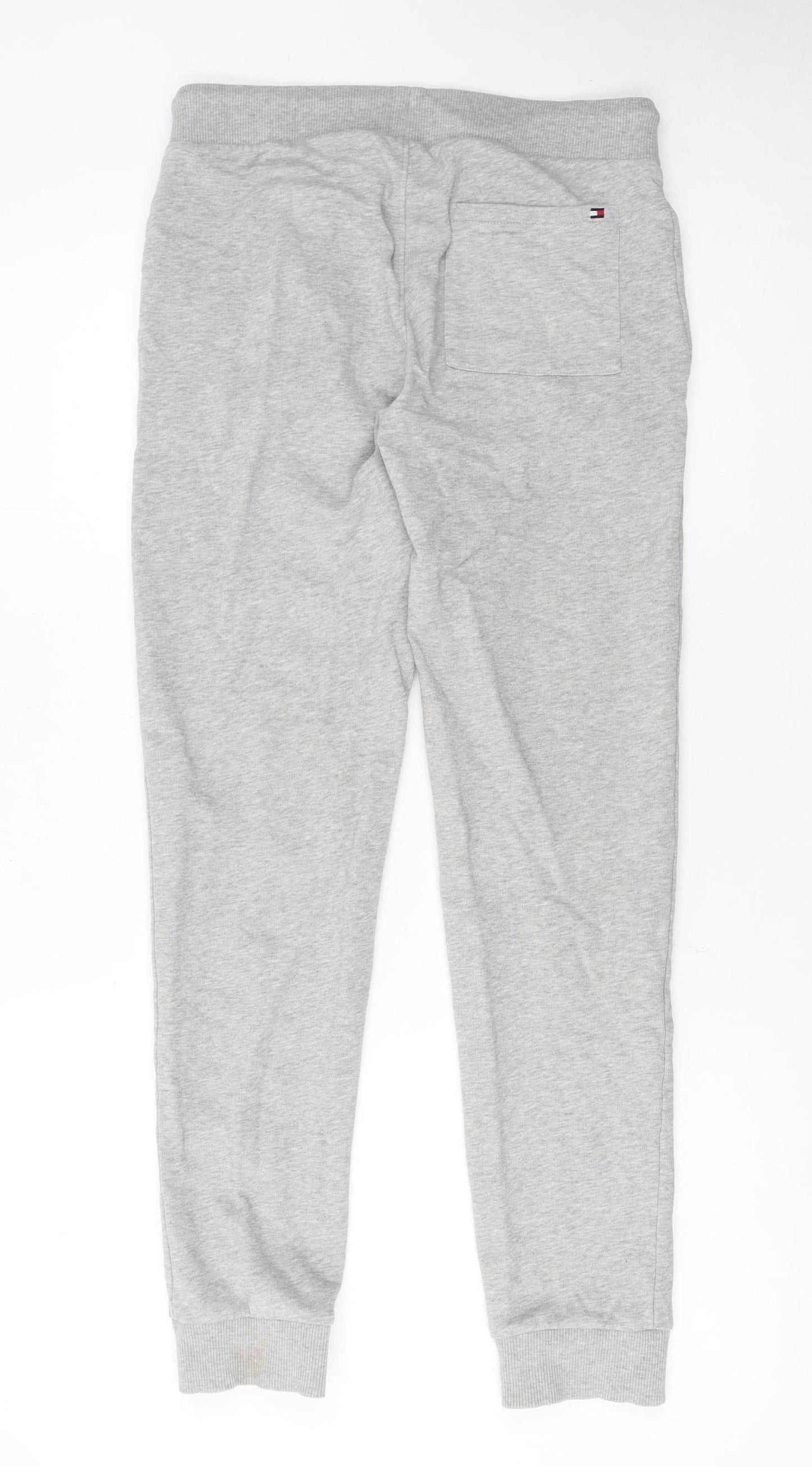Tommy Hilfiger Boys Grey Jogger Trousers Size 164 Cotton Blend