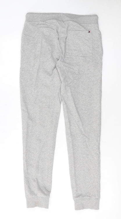 Tommy Hilfiger Boys Grey Jogger Trousers Size 164 Cotton Blend
