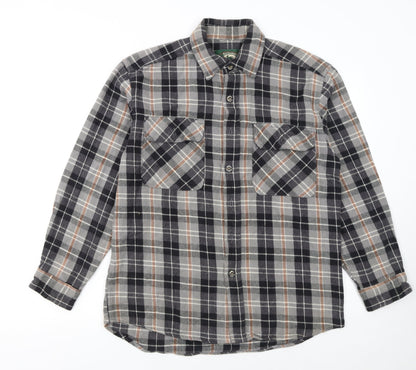 Stillwater Supply Co. Mens Grey Check Flannel Shirt Medium Cotton