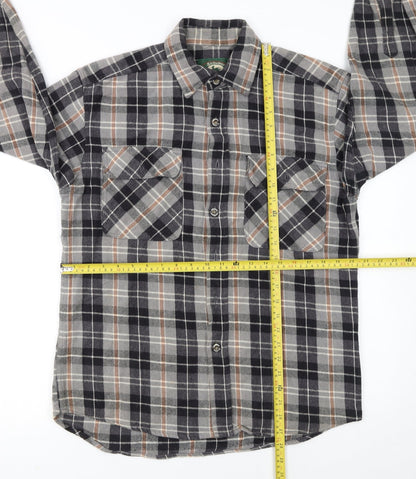 Stillwater Supply Co. Mens Grey Check Flannel Shirt Medium Cotton