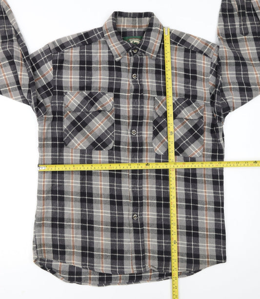 Stillwater Supply Co. Mens Grey Check Flannel Shirt Medium Cotton