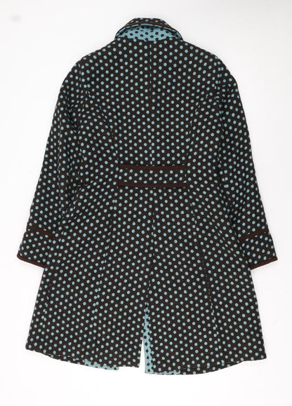 Boden Women’s Brown Polka Dot Wool Blend Mid-Length Coat Size 10