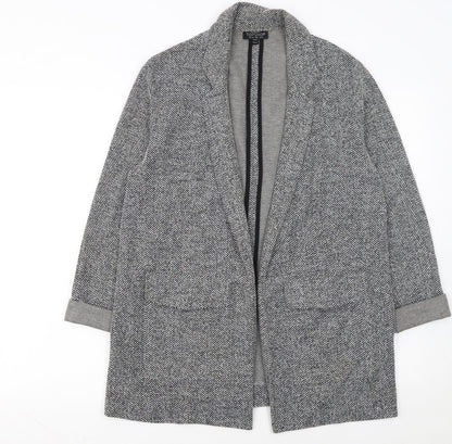 Topshop Maternity Grey Herringbone Longline Blazer Jacket UK 10