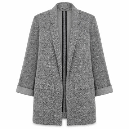 Topshop Maternity Grey Herringbone Longline Blazer Jacket UK 10