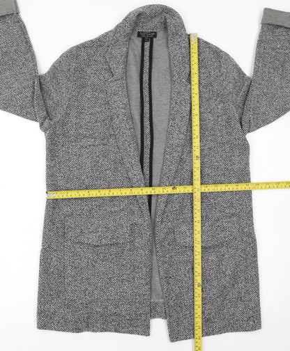 Topshop Maternity Grey Herringbone Longline Blazer Jacket UK 10