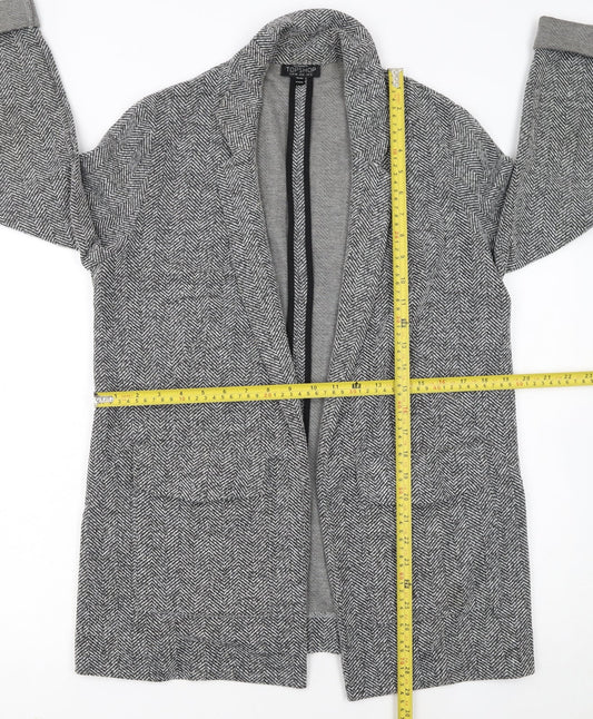 Topshop Maternity Grey Herringbone Longline Blazer Jacket UK 10