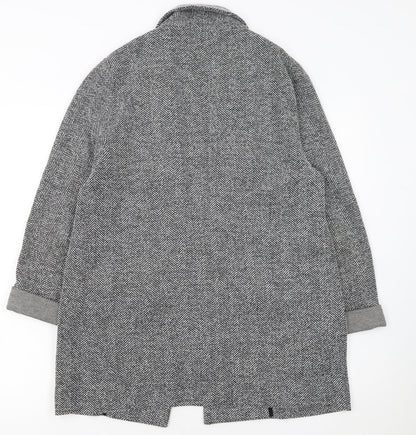Topshop Maternity Grey Herringbone Longline Blazer Jacket UK 10