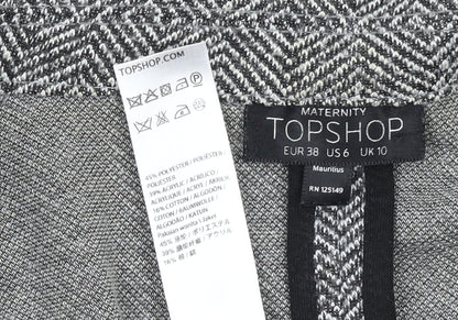 Topshop Maternity Grey Herringbone Longline Blazer Jacket UK 10