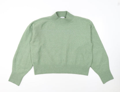 & Other Stories Womens Green Mock Neck Wool Blend Jumper M