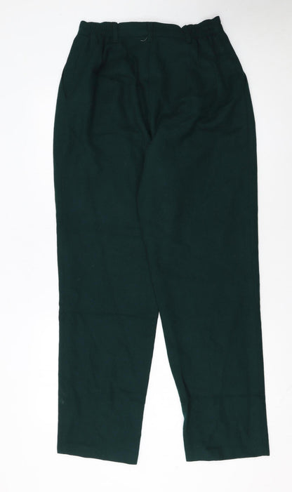 Sag Harbor Womens Green Wool High Waist Pleated Dress Pants Size 10