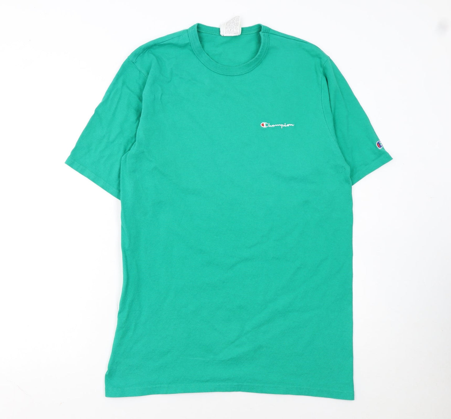 Champion Men's Green Cotton Crew Neck Short Sleeve T-Shirt Size L