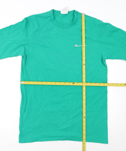 Champion Men's Green Cotton Crew Neck Short Sleeve T-Shirt Size L