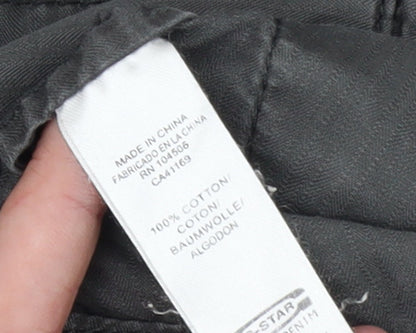 G-Star Womens Grey Cotton Biker Jacket Size S Classic Style