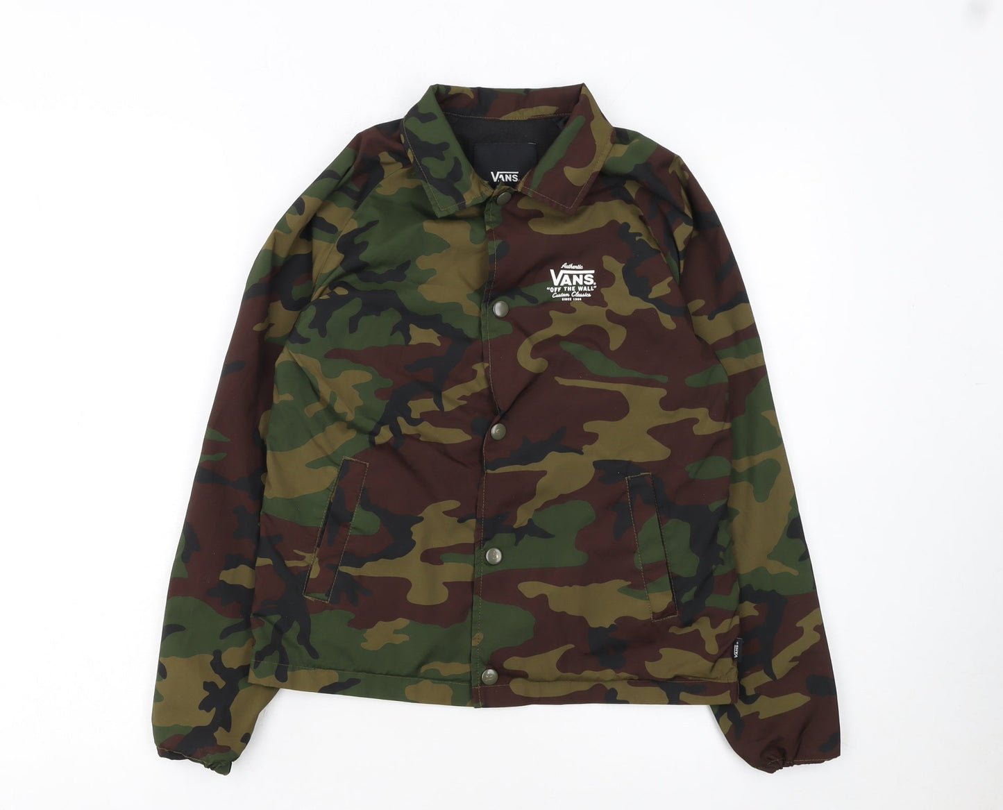 Vans Womens Green Camouflage Coach Jacket Size Small