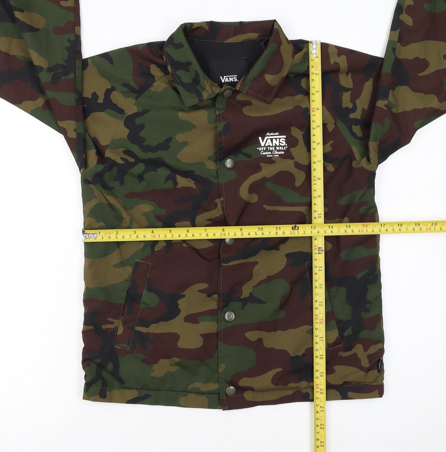 Vans Womens Green Camouflage Coach Jacket Size Small